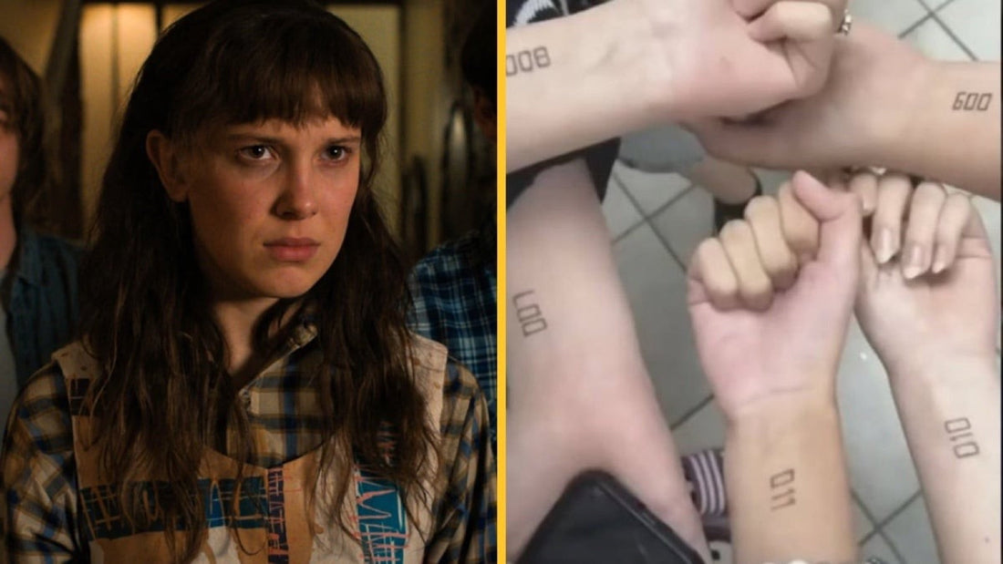 Le tatouage 011 sur l'avant-bras d'Onze dans Stranger Things