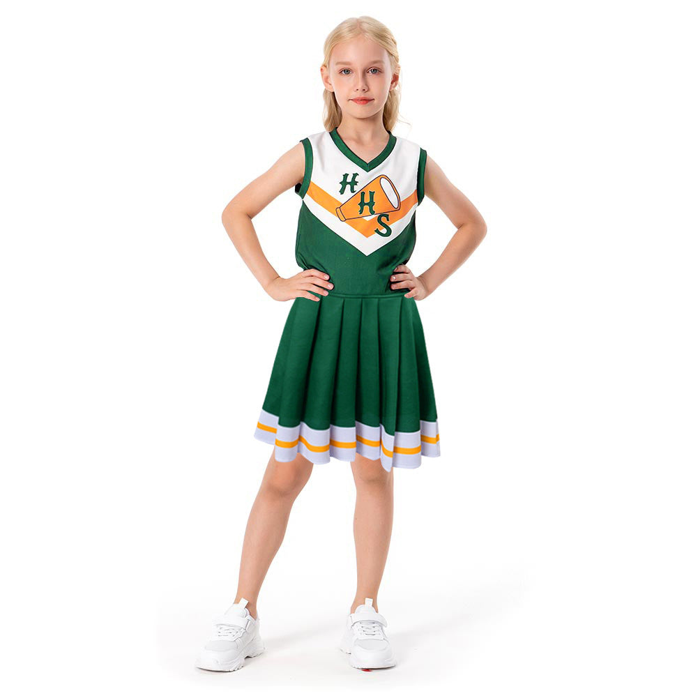 Uniforme de pom-pom girl enfant Stranger Things Hawkins vu de face