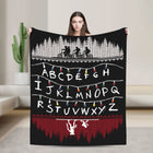 Throw Stranger Things alphabet on a forest background