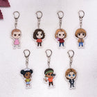 Set of 7 acrylic keychains Stranger Things drawn characters