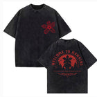 Men's washed T-shirt Stranger Things Welcome to Hawkins upside down