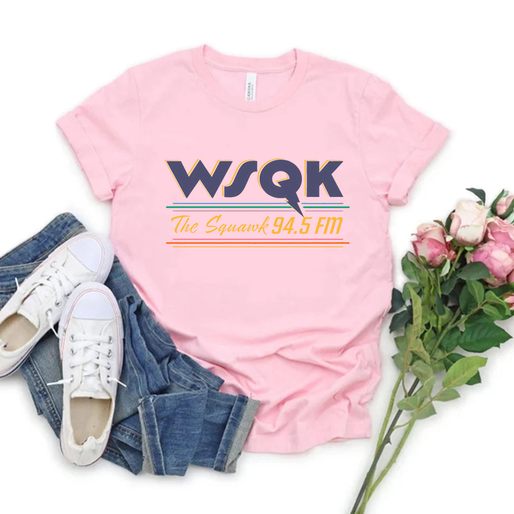 T-shirt homme Stranger Things WSQK The Squawk 94.5 FM – coloris Rose