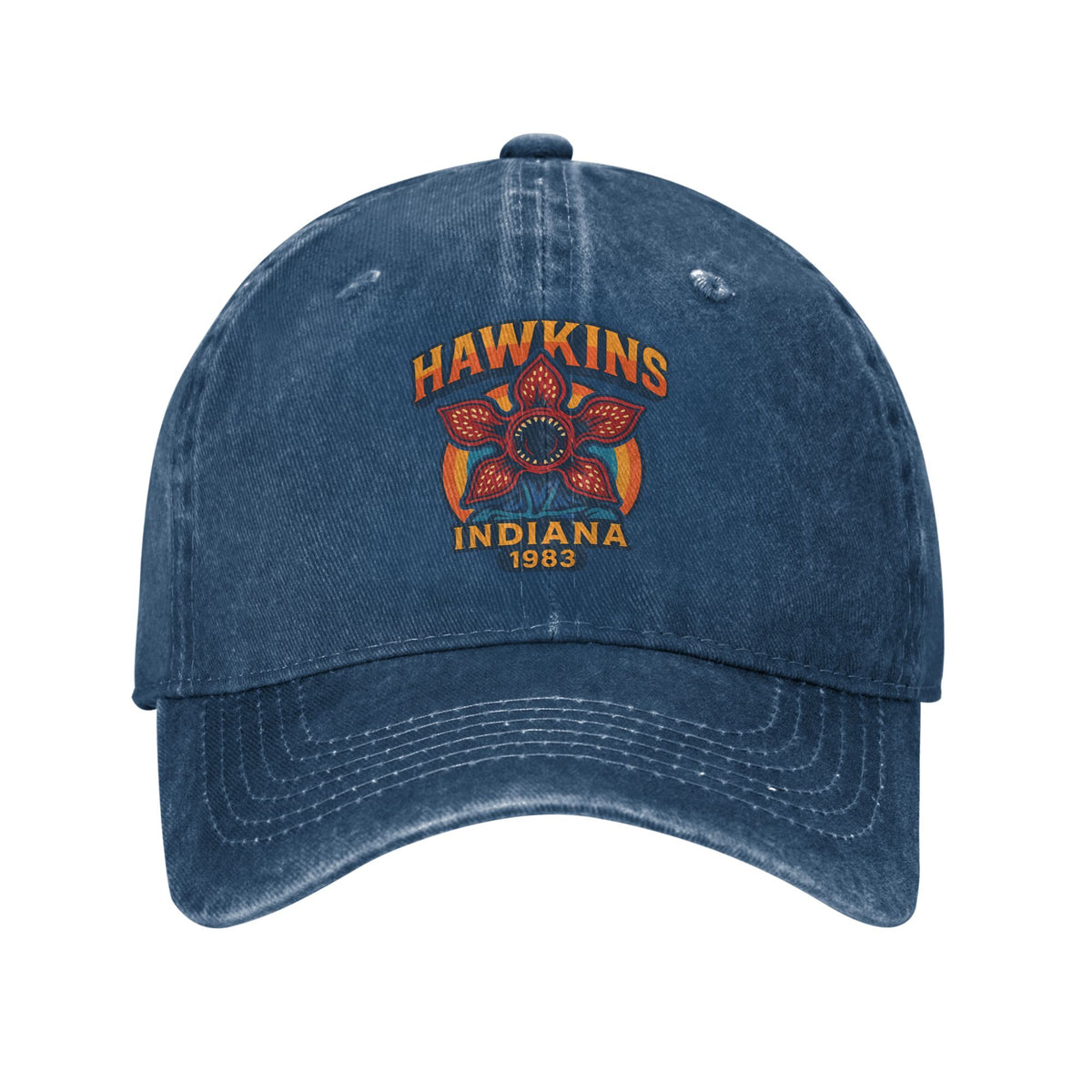 Casquette délavée Stranger Things Hawkins Indiana 1983 – coloris Bleu marine