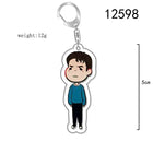 Chibi keychain Stranger Things brown-haired boy blue sweater