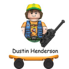 Buildable mini figure Stranger Things Dustin Henderson on a skateboard