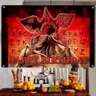 Birthday backdrop Stranger Things Demogorgon lights