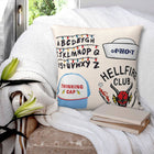 Cushion cover Stranger Things Hellfire Club and Thinking Cap stickers