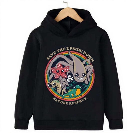 Hoodie enfant Stranger Things Upside Down Nature Reserve vu de face