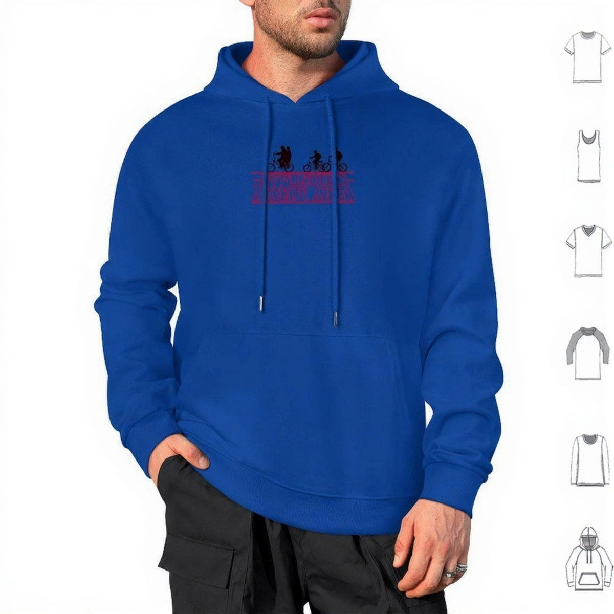 Hoodie Stranger Things Very Merry Christmas à l'envers – coloris Bleu