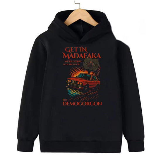 Pull enfant Stranger Things Demogorgon van noir vu de face