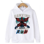 Kids' sweater Stranger Things Hawkins Run white