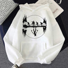 White Stranger Things hoodie bike gang and Demogorgon reflection
